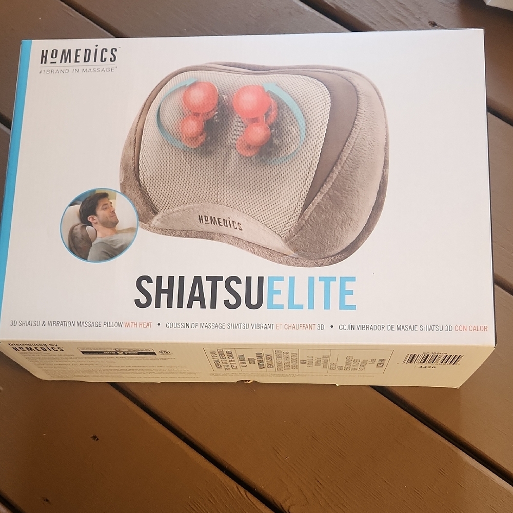 Homedics Shiatsu Elite Massage Pillow with Heat - Gray and Red